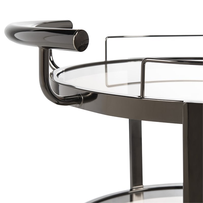Safavieh Rio 3 Tier Glass Bar Cart in Gunmetal