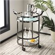 Safavieh Sienna 2 Tier Glass Bar Cart in Gunmetal