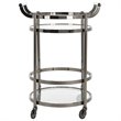 Safavieh Sienna 2 Tier Glass Bar Cart in Gunmetal