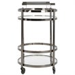 Safavieh Sienna 2 Tier Glass Bar Cart in Gunmetal