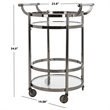 Safavieh Sienna 2 Tier Glass Bar Cart in Gunmetal