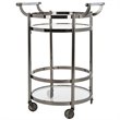 Safavieh Sienna 2 Tier Glass Bar Cart in Gunmetal