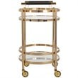 Safavieh Sienna 2 Tier Glass Bar Cart in Gold