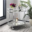Safavieh Silva 2 Tier Mirrored Bar Cart in Silver