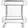 Safavieh Silva 2 Tier Mirrored Bar Cart in Silver