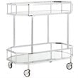 Safavieh Silva 2 Tier Mirrored Bar Cart in Silver
