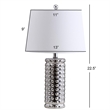 Safavieh Harlee Table Lamp in Chrome and White (Set of 2)