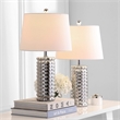 Safavieh Harlee Table Lamp in Chrome and White (Set of 2)