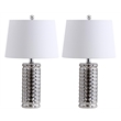 Safavieh Harlee Table Lamp in Chrome and White (Set of 2)