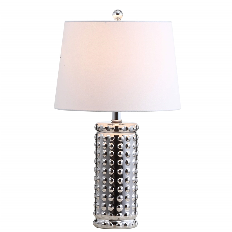 Safavieh Harlee Table Lamp in Chrome and White (Set of 2)