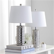 Safavieh Harlee Table Lamp in Chrome and White (Set of 2)