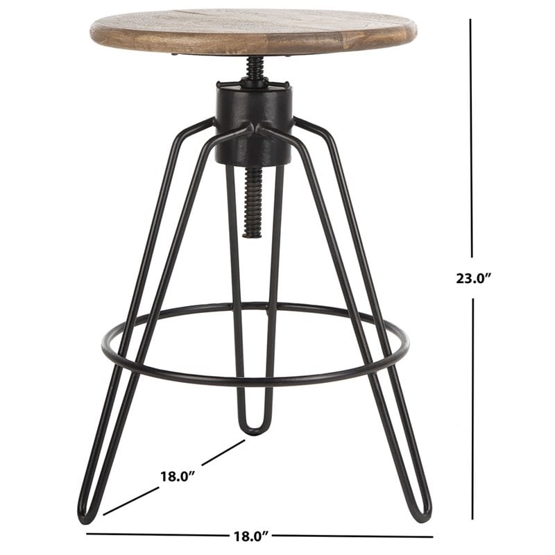Safavieh Kai Adjustable Swivel Counter Stool in Natural Honey
