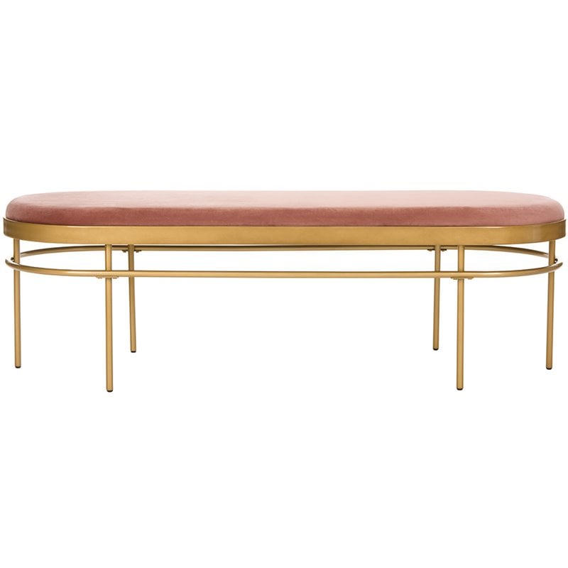 Safavieh Sylva Velvet Bedroom Bench in Dusty Rose and Gold Cymax Business