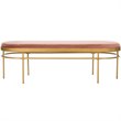 Safavieh Sylva Velvet Bedroom Bench in Dusty Rose and Gold