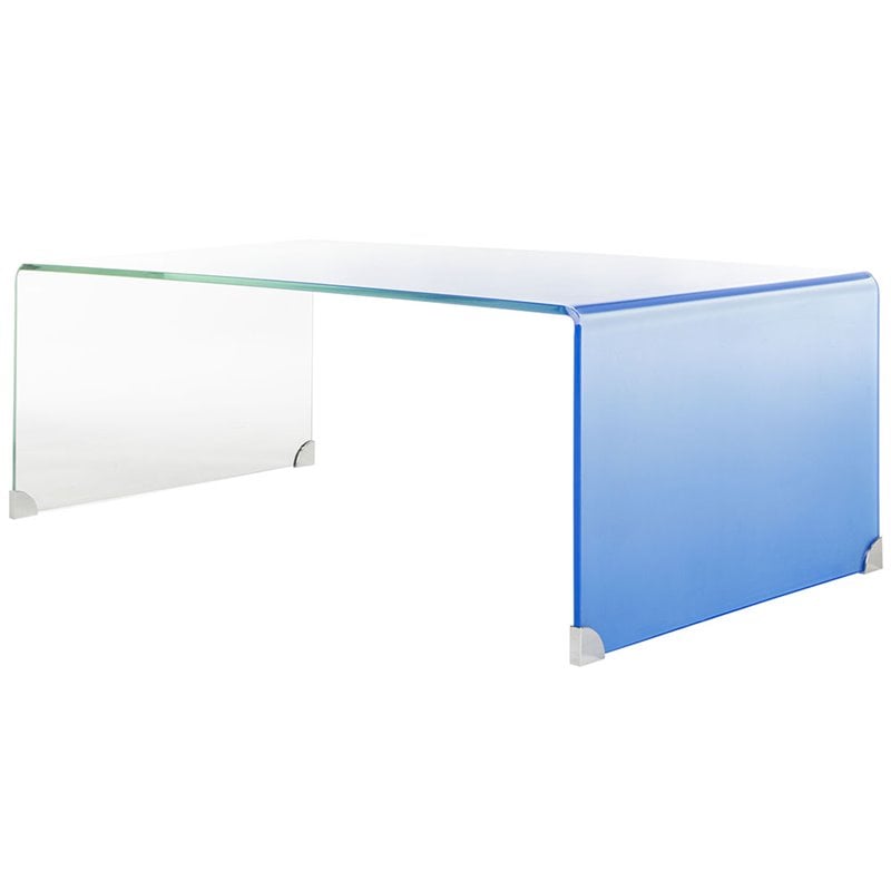 Safavieh Crysta Ombre Glass Coffee Table in Blue