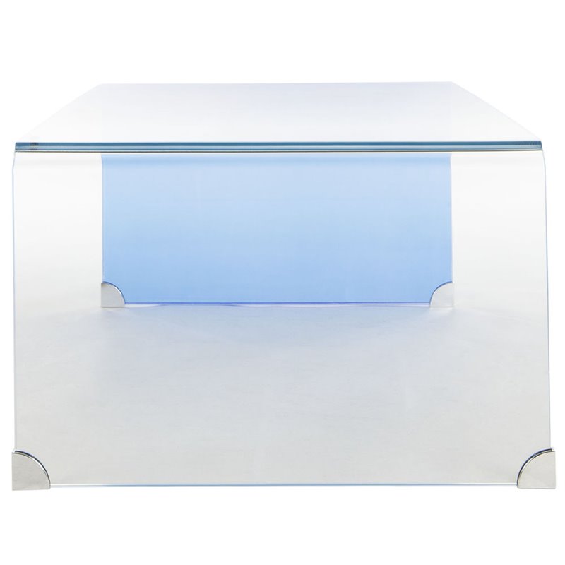 Safavieh Crysta Ombre Glass Coffee Table in Blue