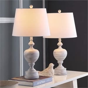 Safavieh Alban Table Lamp in Wash White (Set of 2)