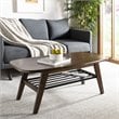 Safavieh Oren 2 Tier Coffee Table in Dark Walnut and Black