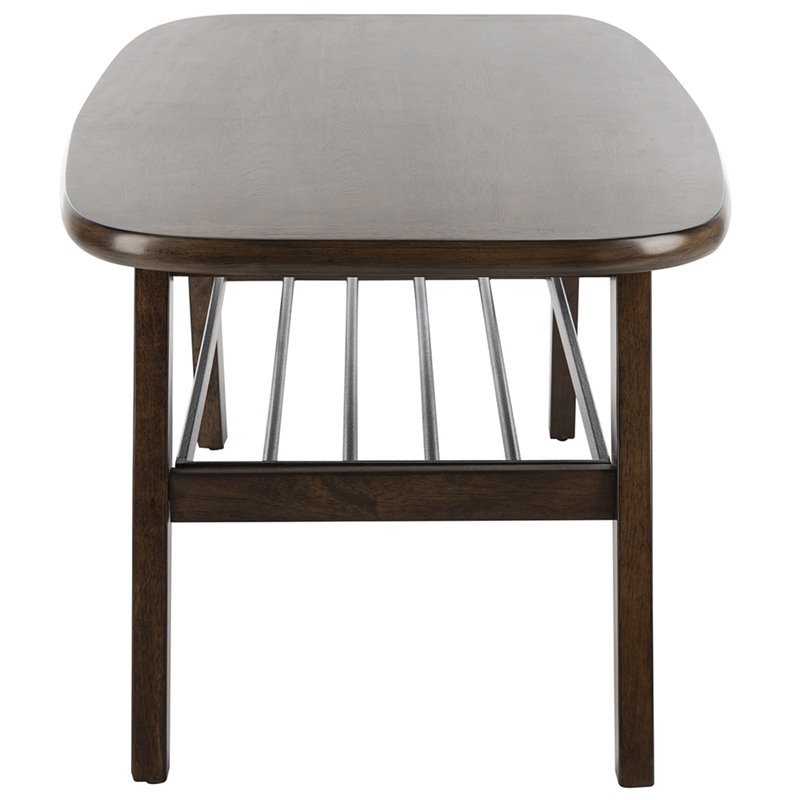 Safavieh Oren 2 Tier Coffee Table in Dark Walnut and Black