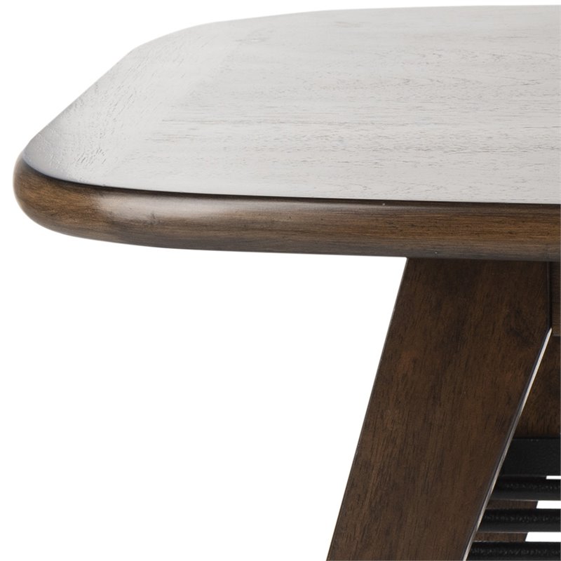 Safavieh Oren 2 Tier Coffee Table in Dark Walnut and Black