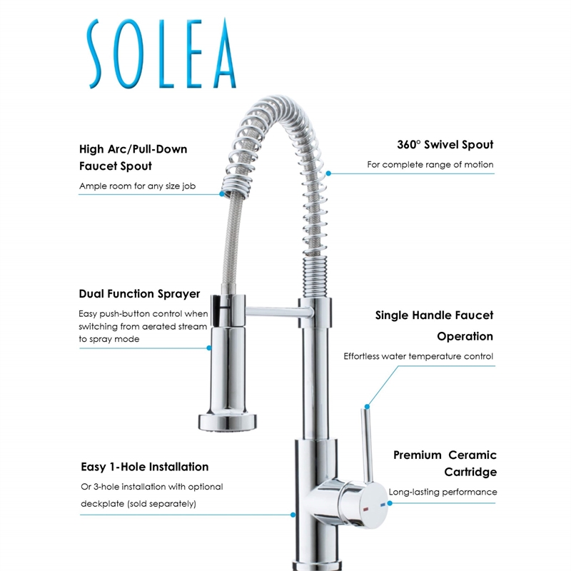 Safavieh Arcadia Kitchen Faucet in Chrome