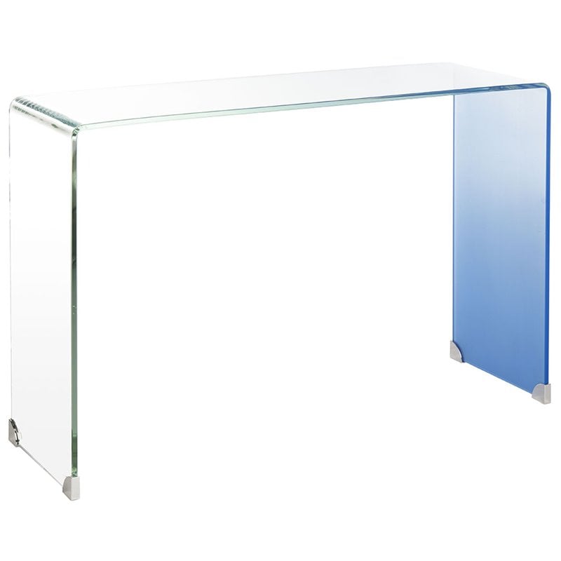 Safavieh Crysta Ombre Glass Console Table in Blue