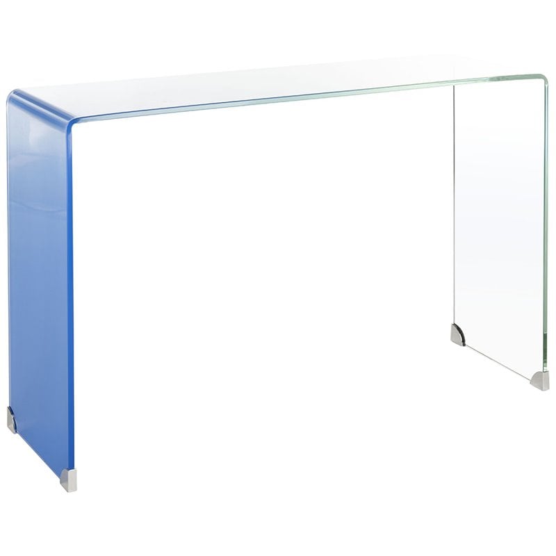 Safavieh Crysta Ombre Glass Console Table in Blue