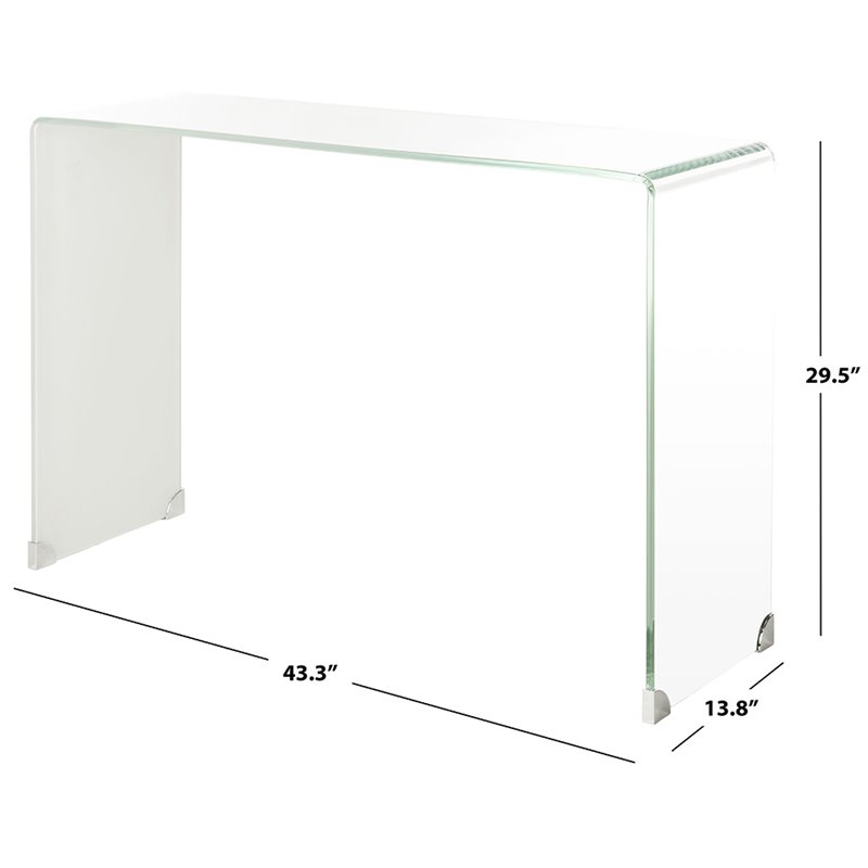 Safavieh Crysta Ombre Glass Console Table in White