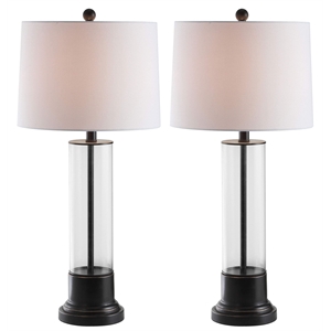 Safavieh Jayse Table Lamp in Black and White (Set of 2)