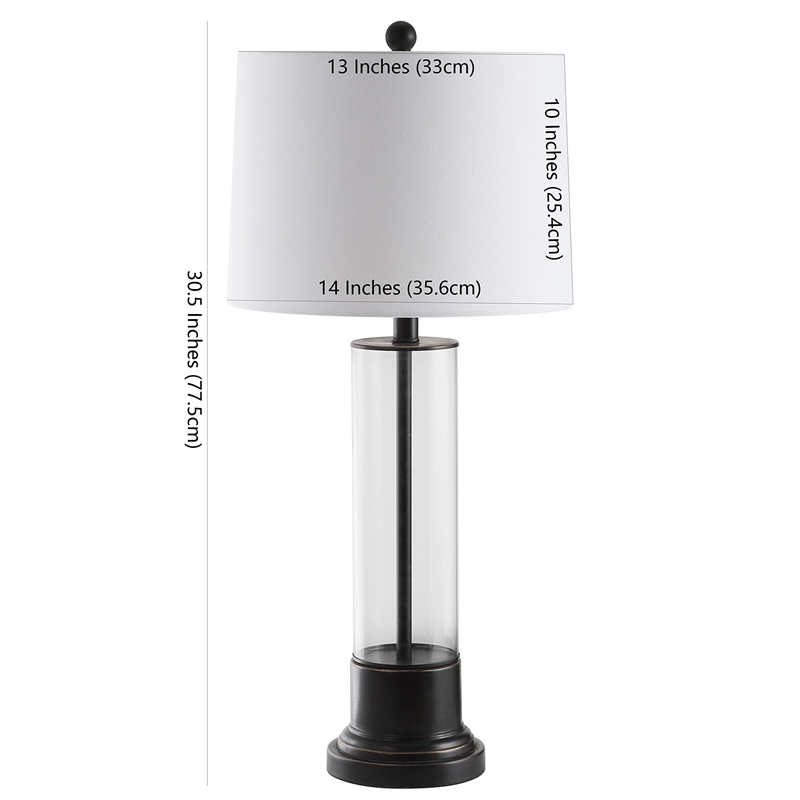 Safavieh Jayse Table Lamp in Black and White (Set of 2)