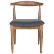 Safavieh Lionel Dining Side Chair in Walnut and Dark Gray (Set of 2)