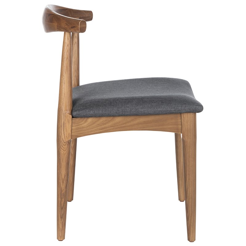 Safavieh Lionel Dining Side Chair in Walnut and Dark Gray (Set of 2)