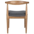 Safavieh Lionel Dining Side Chair in Walnut and Dark Gray (Set of 2)