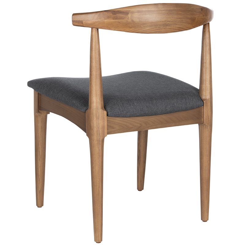 Safavieh Lionel Dining Side Chair in Walnut and Dark Gray (Set of 2)
