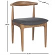 Safavieh Lionel Dining Side Chair in Walnut and Dark Gray (Set of 2)