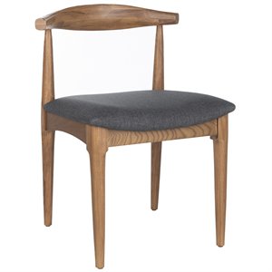 Safavieh Lionel Dining Side Chair in Walnut and Dark Gray (Set of 2)