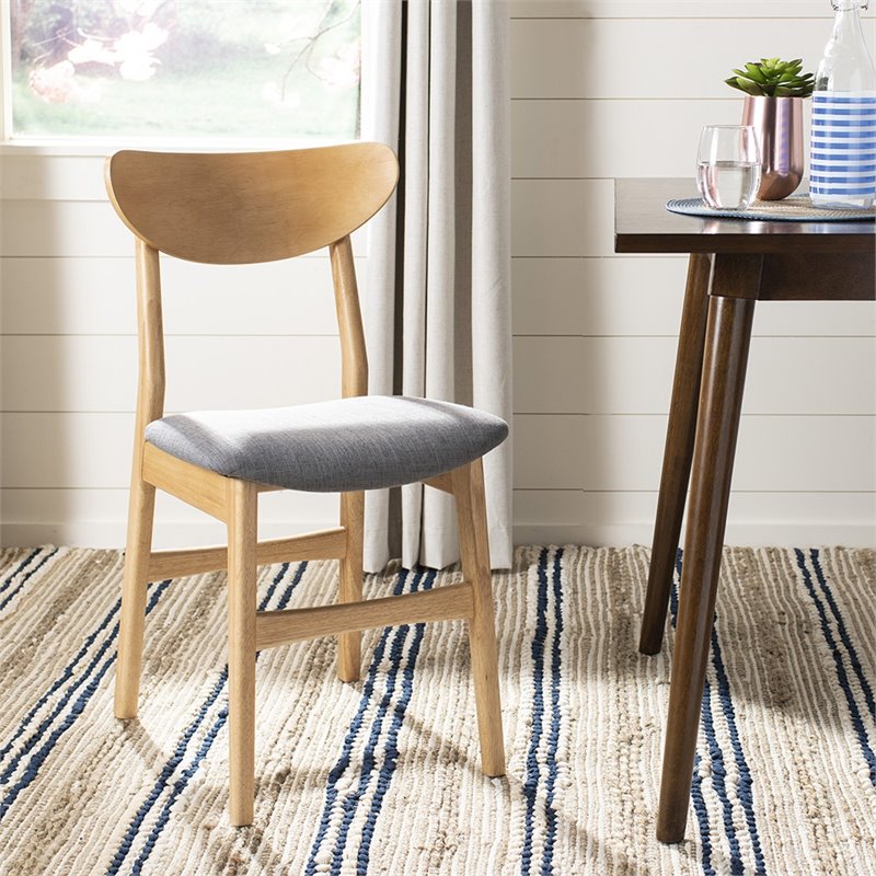 Safavieh Lucca Dining Side Chair in Natural and Gray (Set of 2)