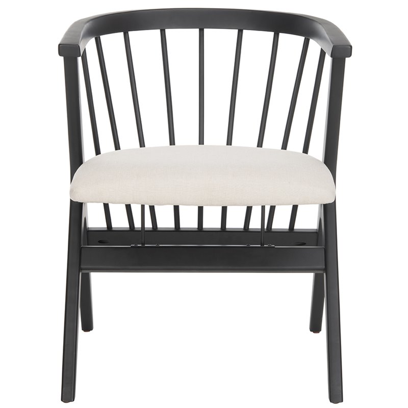 Safavieh Noah Windsor Dining Side Chair in Black and Beige (Set of 2)