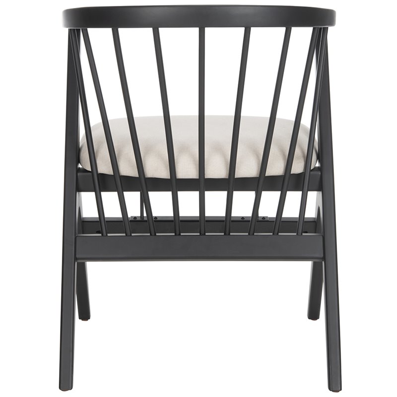 Safavieh Noah Windsor Dining Side Chair in Black and Beige (Set of 2)