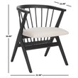 Safavieh Noah Windsor Dining Side Chair in Black and Beige (Set of 2)