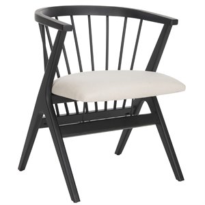 Safavieh Noah Windsor Dining Side Chair in Black and Beige (Set of 2)