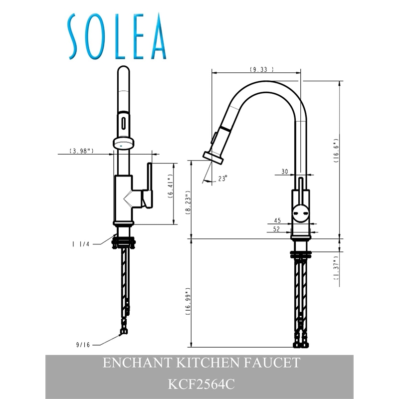 Safavieh Enchant Kitchen Faucet in Chrome