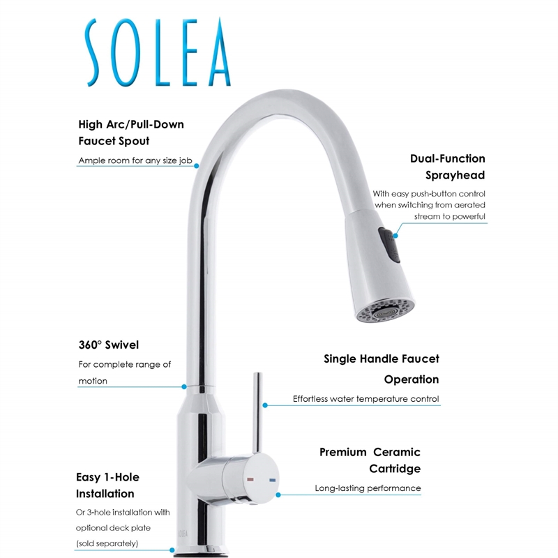 Safavieh Prosper Kitchen Faucet in Chrome