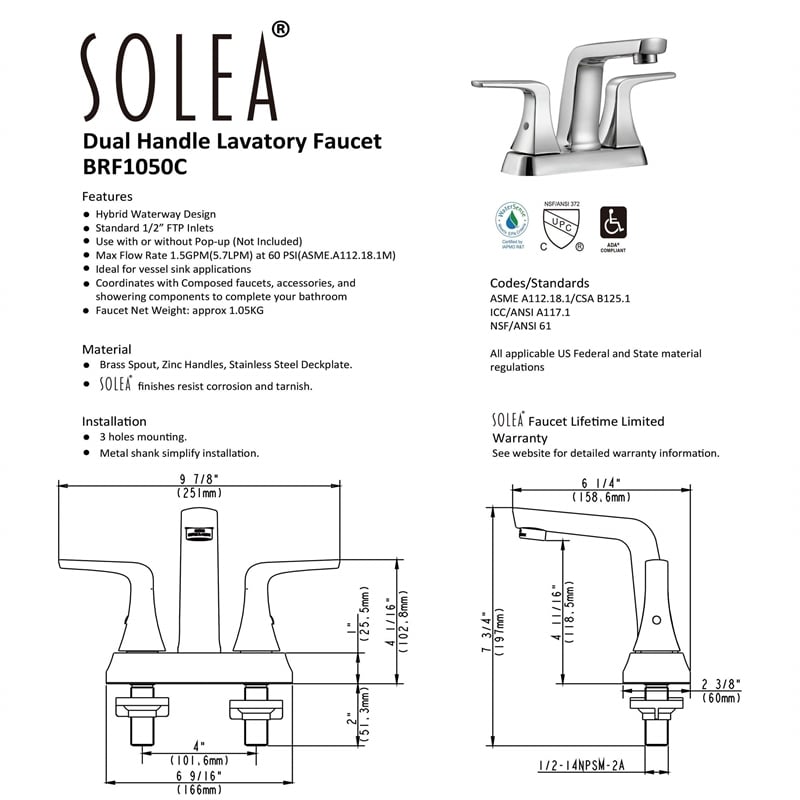 Safavieh Excel Bathroom Faucet in Chrome