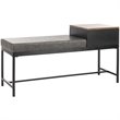 Safavieh Maruka Faux Leather Storage Bench in Gray and Black