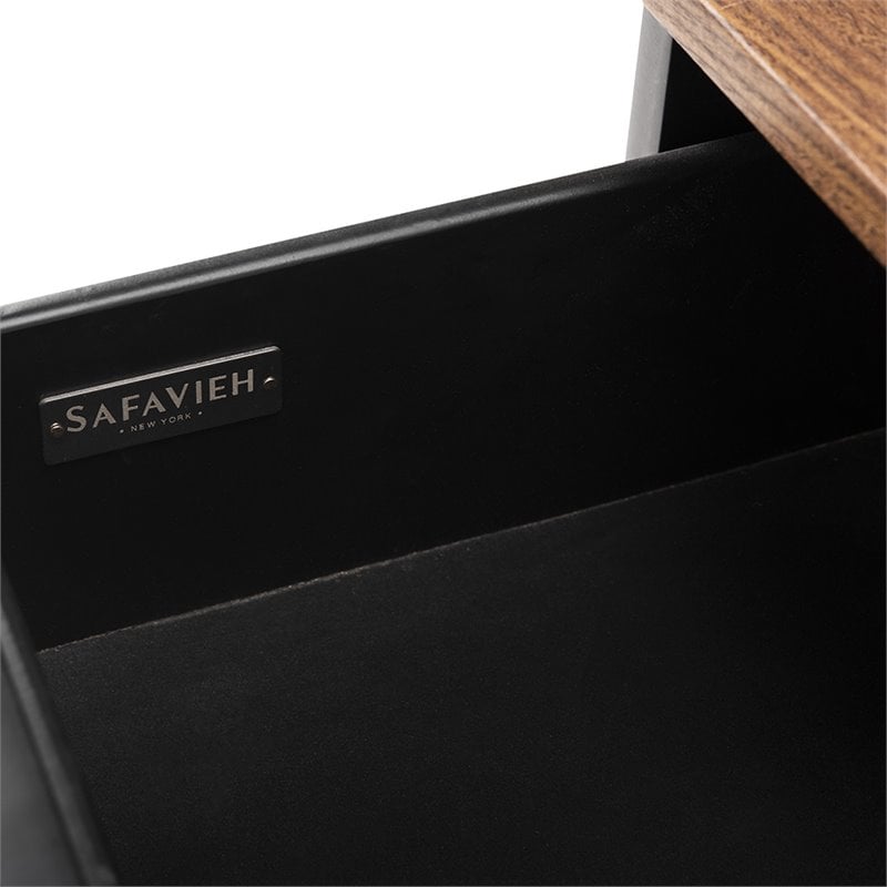 Safavieh Maruka Faux Leather Storage Bench in Gray and Black