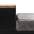 Safavieh Maruka Faux Leather Storage Bench in Gray and Black