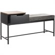 Safavieh Maruka Faux Leather Storage Bench in Gray and Black