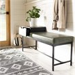Safavieh Maruka Faux Leather Storage Bench in Dark Green and Black