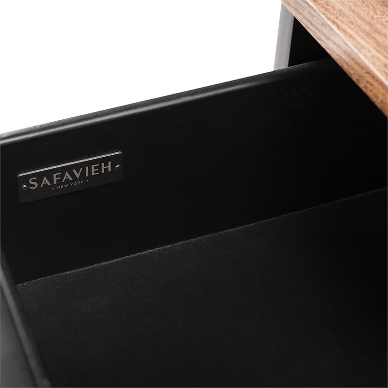 Safavieh Maruka Faux Leather Storage Bench in Dark Green and Black